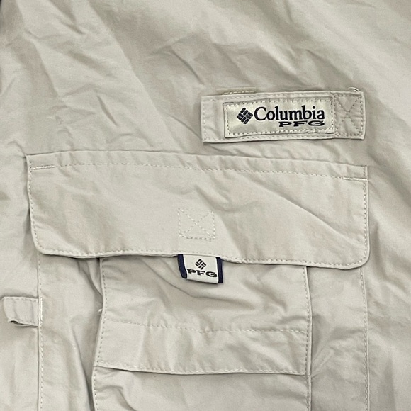 COLUMBIA GRAY Men’s PFG Short Sleeve Fishing Shirt UPF 30 Vented Large - Picture 6 of 12